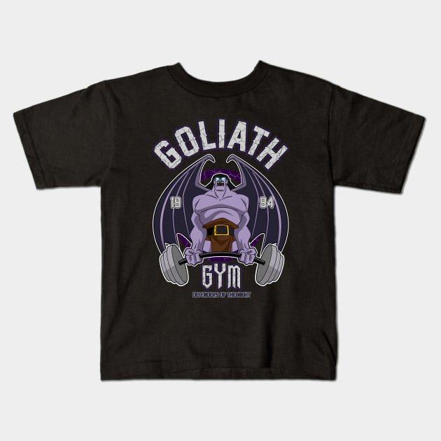 Goliath Gym Kids T-Shirt by BuckRogers